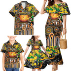 Personalised NAIDOC Week 2025 Giants Football Family Matching Mermaid Dress and Hawaiian Shirt Aboriginal Dot Painting