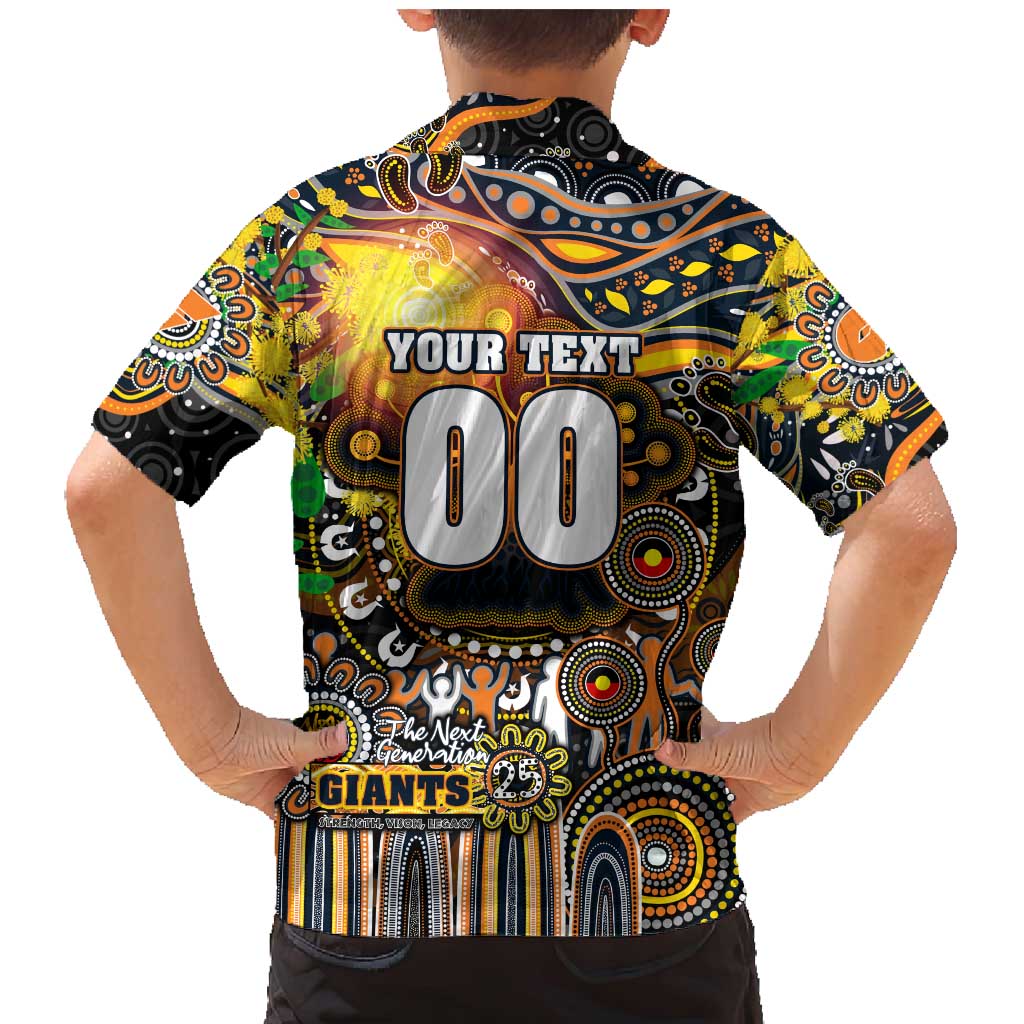 Personalised NAIDOC Week 2025 Giants Football Family Matching Mermaid Dress and Hawaiian Shirt Aboriginal Dot Painting