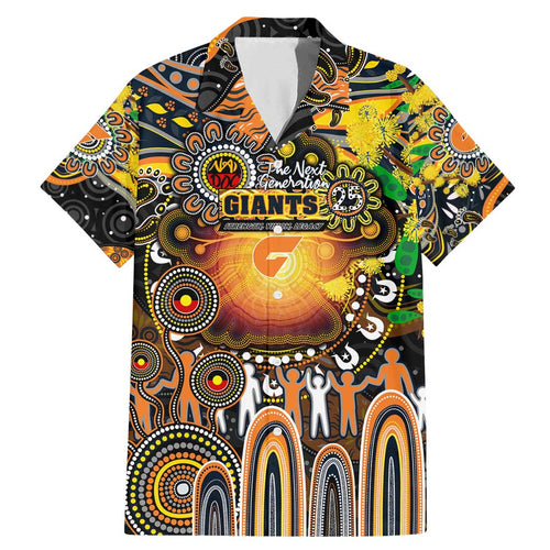 Personalised NAIDOC Week 2025 Giants Football Family Matching Mermaid Dress and Hawaiian Shirt Aboriginal Dot Painting