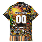 Personalised NAIDOC Week 2025 Giants Football Family Matching Mermaid Dress and Hawaiian Shirt Aboriginal Dot Painting
