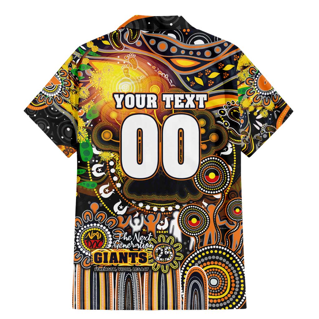 Personalised NAIDOC Week 2025 Giants Football Family Matching Mermaid Dress and Hawaiian Shirt Aboriginal Dot Painting