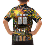 Personalised NAIDOC Week 2025 Giants Football Family Matching Off The Shoulder Long Sleeve Dress and Hawaiian Shirt Aboriginal Dot Painting