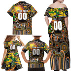 Personalised NAIDOC Week 2025 Giants Football Family Matching Off Shoulder Maxi Dress and Hawaiian Shirt Aboriginal Dot Painting