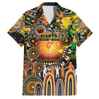 Personalised NAIDOC Week 2025 Giants Football Family Matching Off Shoulder Maxi Dress and Hawaiian Shirt Aboriginal Dot Painting