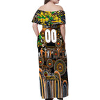Personalised NAIDOC Week 2025 Giants Football Family Matching Off Shoulder Maxi Dress and Hawaiian Shirt Aboriginal Dot Painting