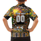 Personalised NAIDOC Week 2025 Giants Football Family Matching Off Shoulder Short Dress and Hawaiian Shirt Aboriginal Dot Painting