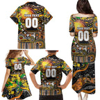 Personalised NAIDOC Week 2025 Giants Football Family Matching Puletasi and Hawaiian Shirt Aboriginal Dot Painting
