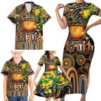 Personalised NAIDOC Week 2025 Giants Football Family Matching Short Sleeve Bodycon Dress and Hawaiian Shirt Aboriginal Dot Painting