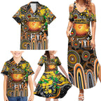 Personalised NAIDOC Week 2025 Giants Football Family Matching Summer Maxi Dress and Hawaiian Shirt Aboriginal Dot Painting