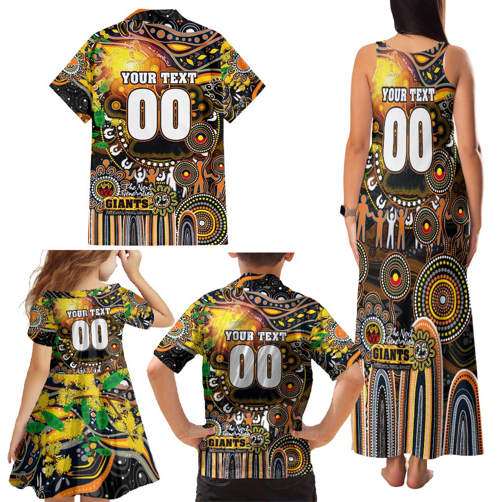 Personalised NAIDOC Week 2025 Giants Football Family Matching Tank Maxi Dress and Hawaiian Shirt Aboriginal Dot Painting