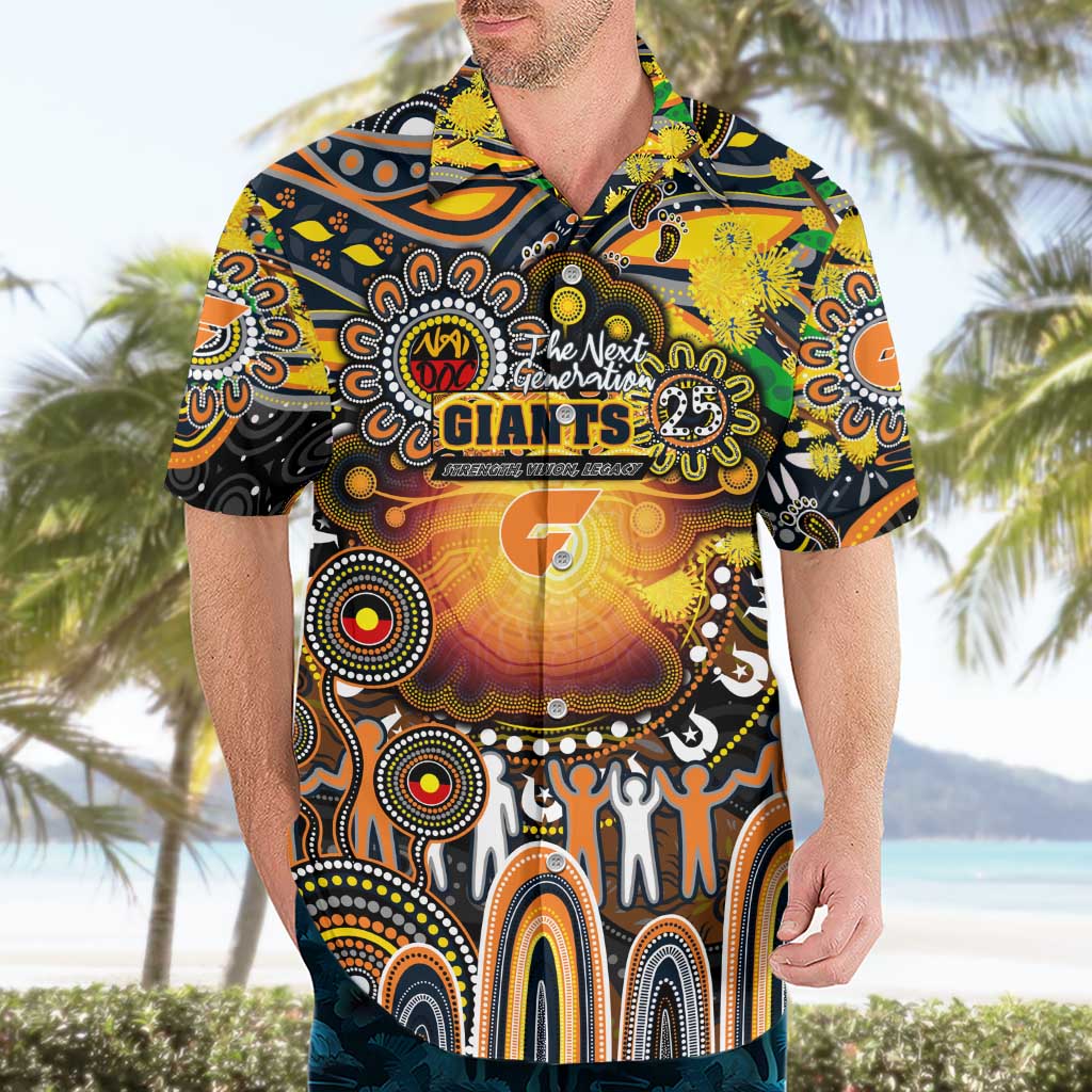 Personalised NAIDOC Week 2025 Giants Football Hawaiian Shirt Aboriginal Dot Painting