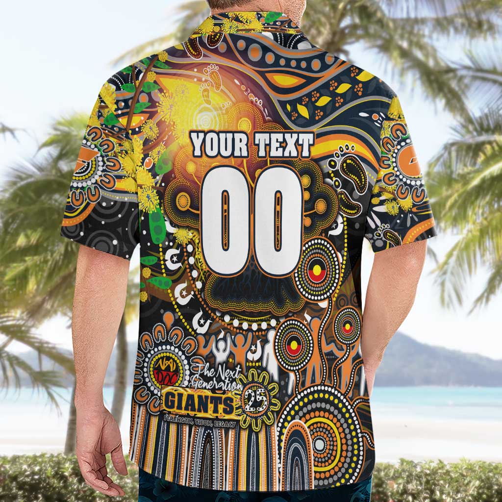 Personalised NAIDOC Week 2025 Giants Football Hawaiian Shirt Aboriginal Dot Painting