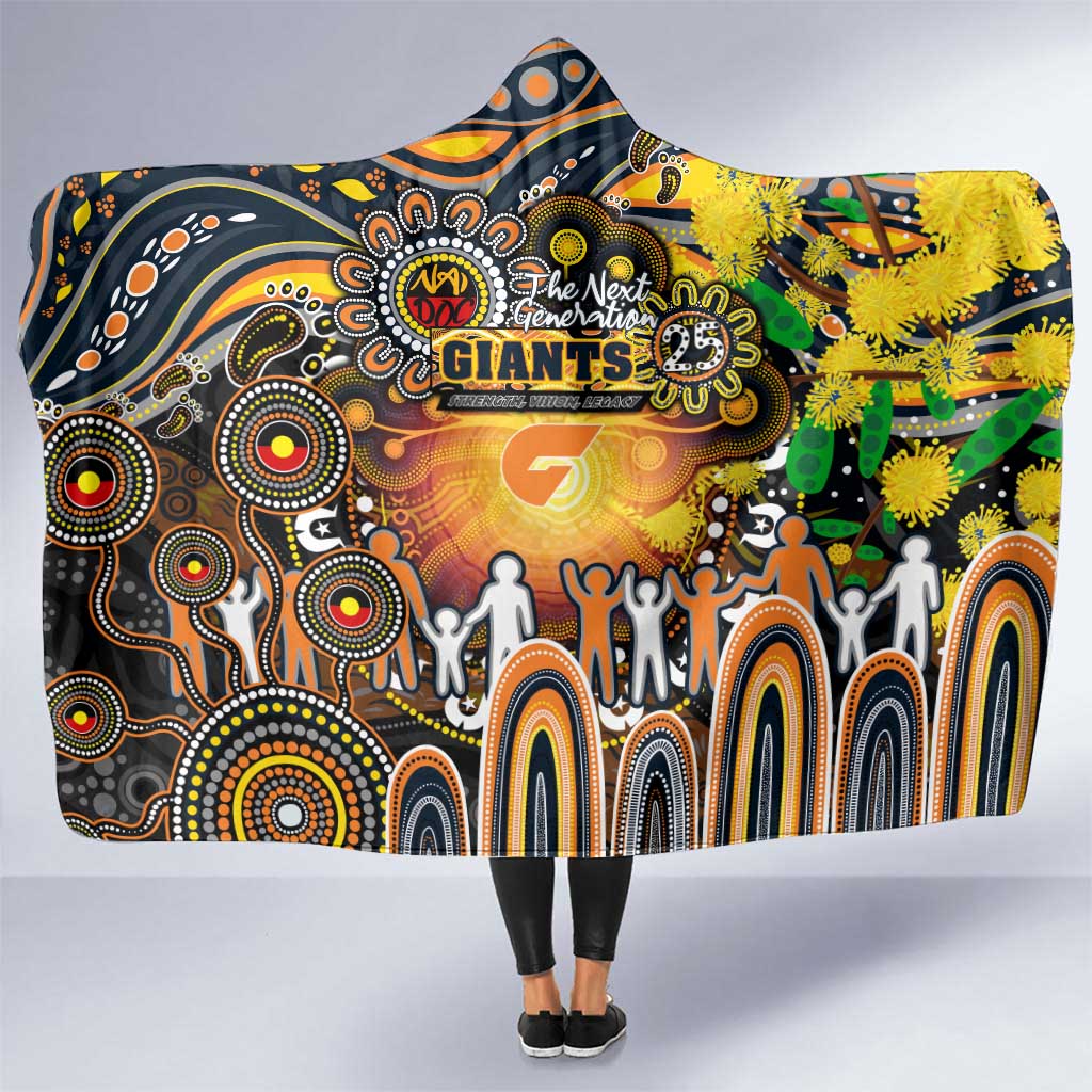NAIDOC Week 2025 Giants Football Hooded Blanket Aboriginal Dot Painting