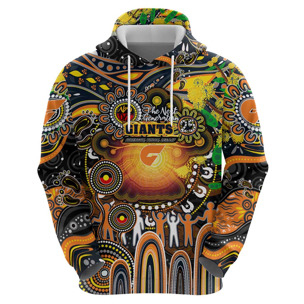 Personalised NAIDOC Week 2025 Giants Football Hoodie Aboriginal Dot Painting