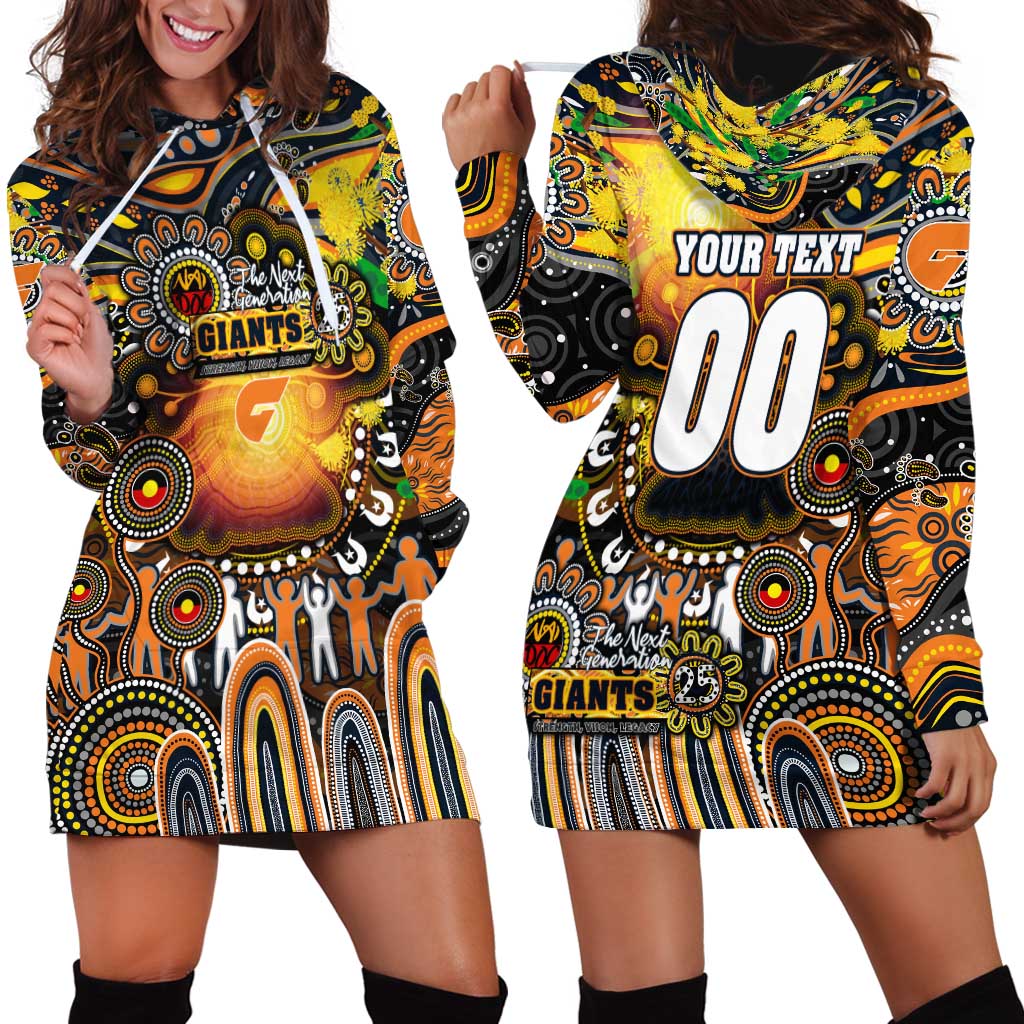 Personalised NAIDOC Week 2025 Giants Football Hoodie Dress Aboriginal Dot Painting