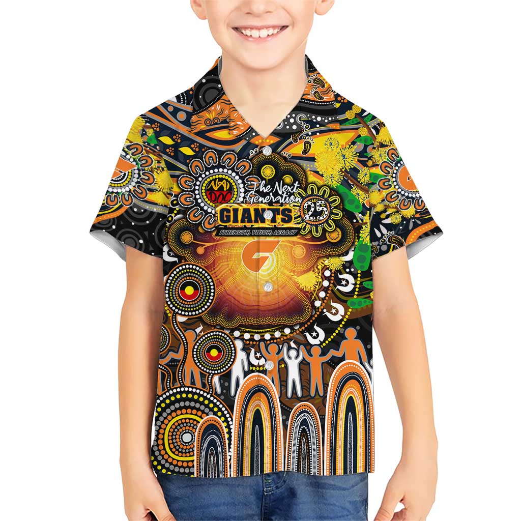 Personalised NAIDOC Week 2025 Giants Football Kid Hawaiian Shirt Aboriginal Dot Painting