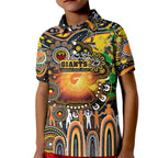 Personalised NAIDOC Week 2025 Giants Football Kid Polo Shirt Aboriginal Dot Painting