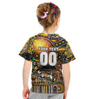 Personalised NAIDOC Week 2025 Giants Football Kid T Shirt Aboriginal Dot Painting