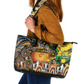 NAIDOC Week 2025 Giants Football Leather Tote Bag Aboriginal Dot Painting