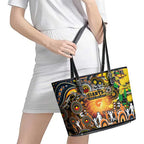 NAIDOC Week 2025 Giants Football Leather Tote Bag Aboriginal Dot Painting