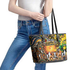 NAIDOC Week 2025 Giants Football Leather Tote Bag Aboriginal Dot Painting