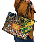 NAIDOC Week 2025 Giants Football Leather Tote Bag Aboriginal Dot Painting