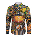 Personalised NAIDOC Week 2025 Giants Football Long Sleeve Button Shirt Aboriginal Dot Painting