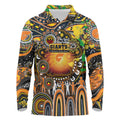 Personalised NAIDOC Week 2025 Giants Football Long Sleeve Polo Shirt Aboriginal Dot Painting