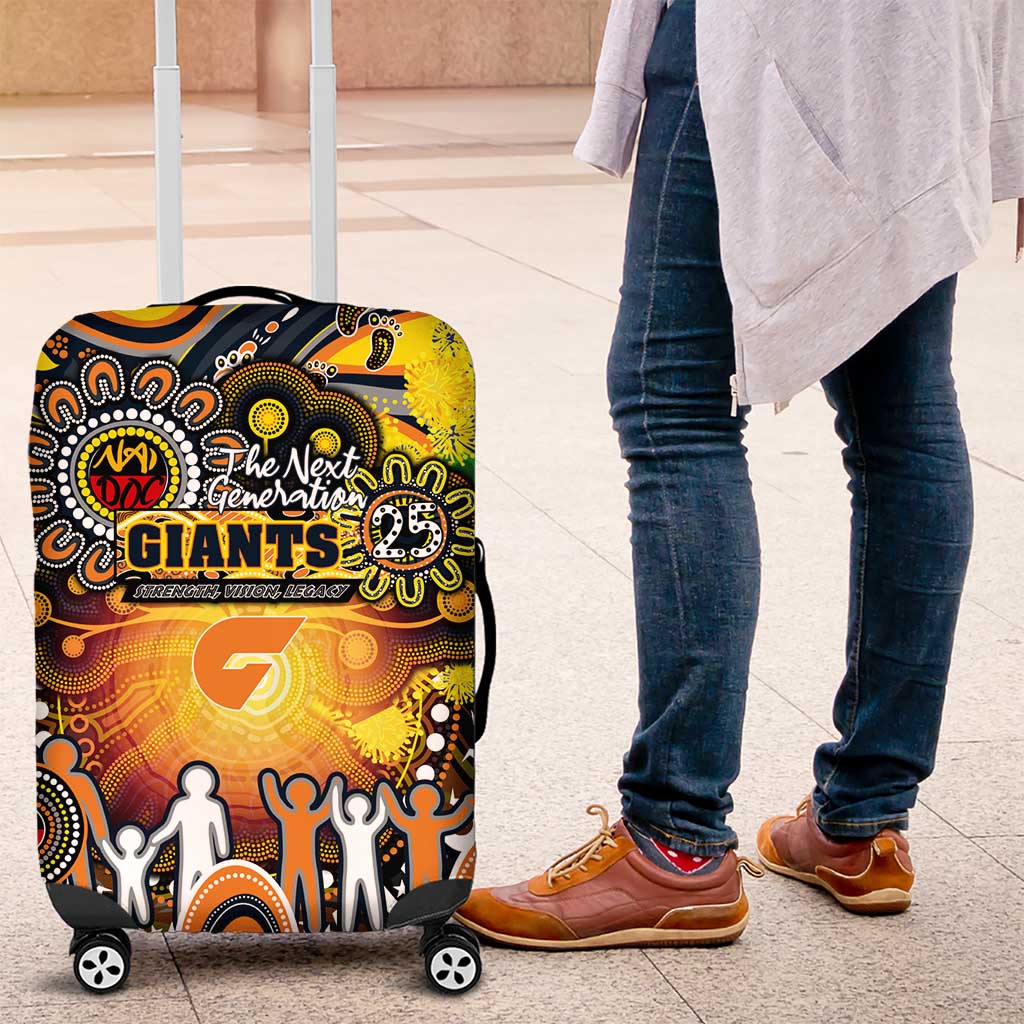 NAIDOC Week 2025 Giants Football Luggage Cover Aboriginal Dot Painting