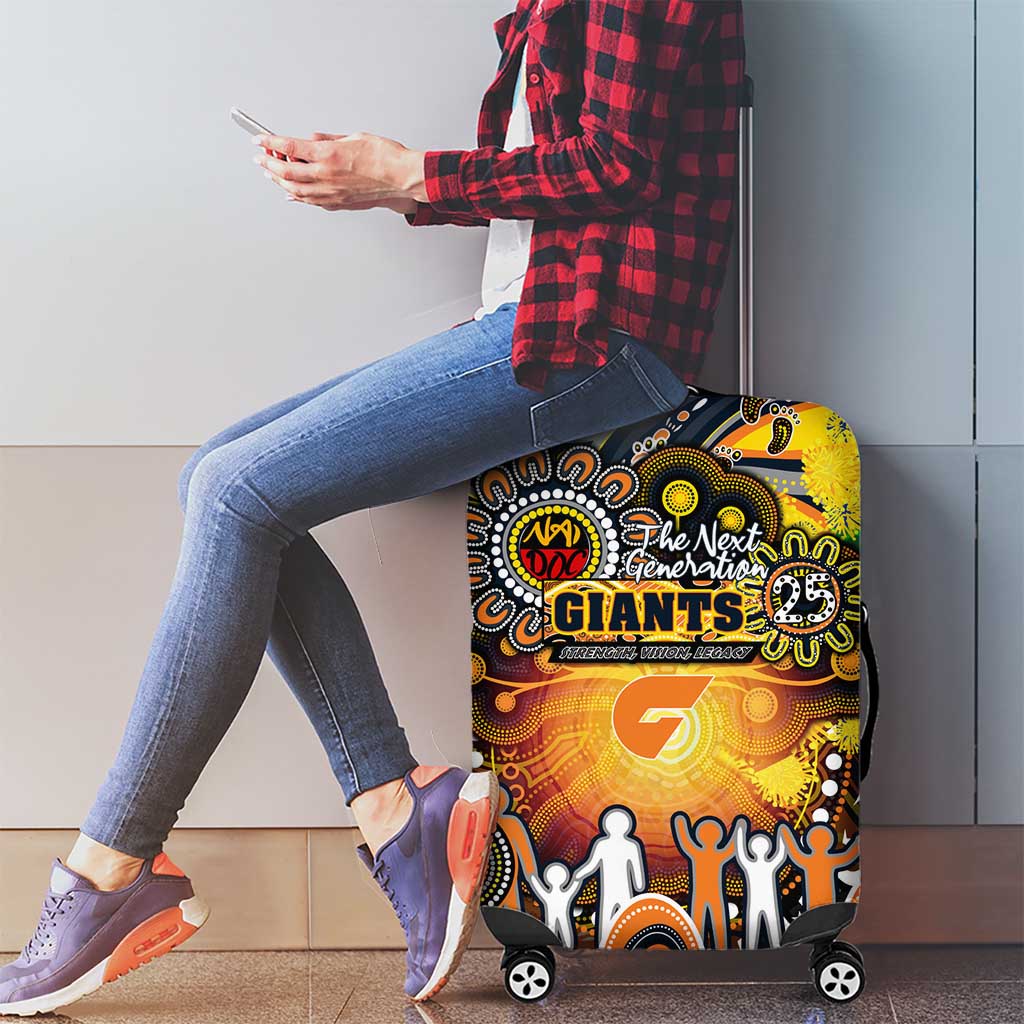 NAIDOC Week 2025 Giants Football Luggage Cover Aboriginal Dot Painting