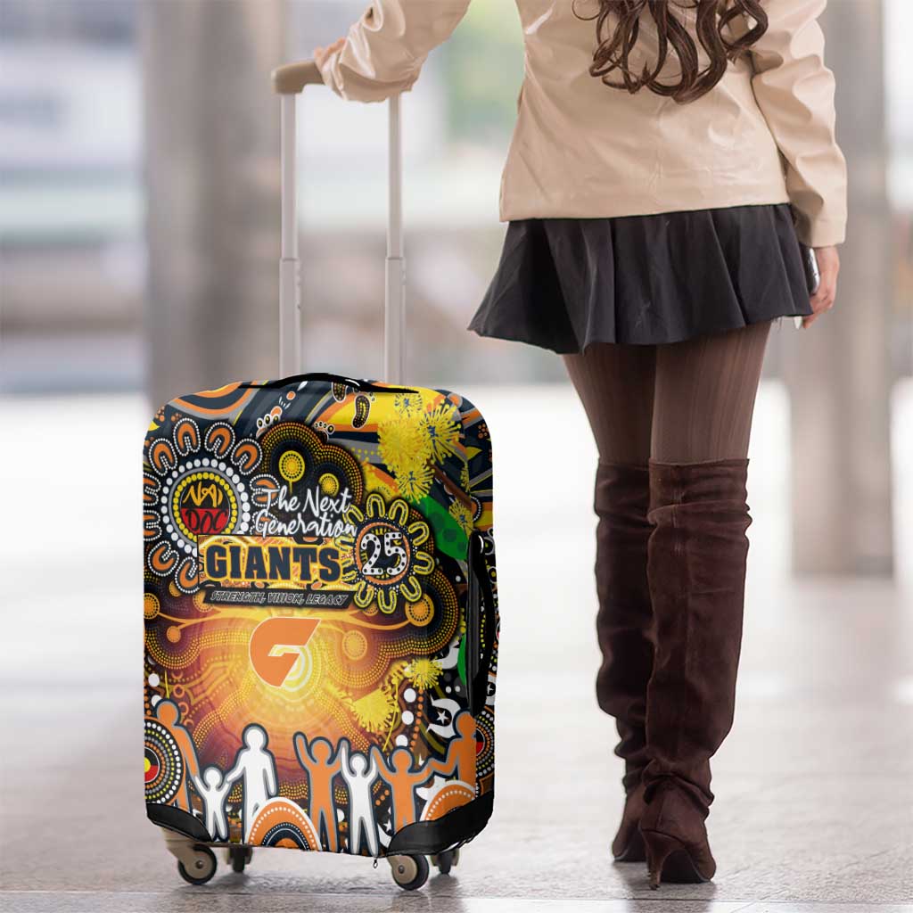 NAIDOC Week 2025 Giants Football Luggage Cover Aboriginal Dot Painting