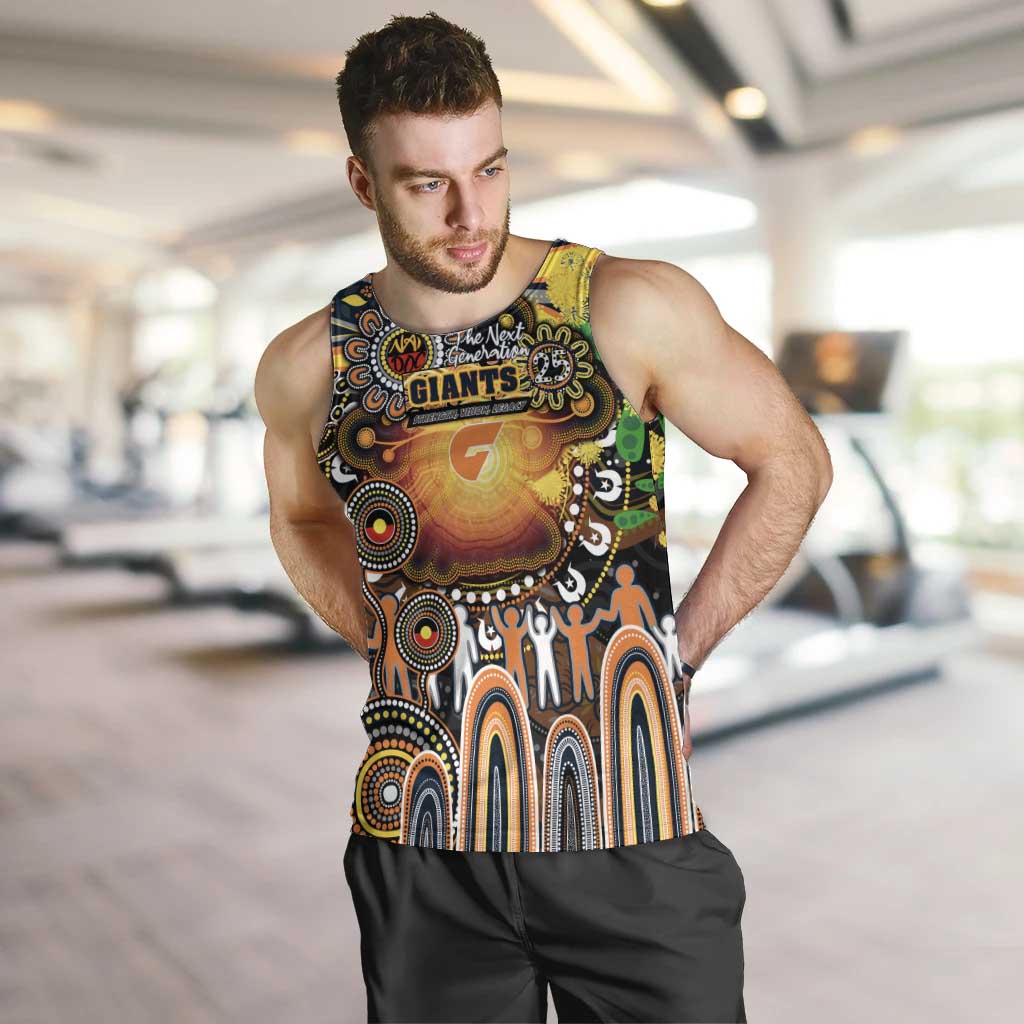 Personalised NAIDOC Week 2025 Giants Football Men Tank Top Aboriginal Dot Painting