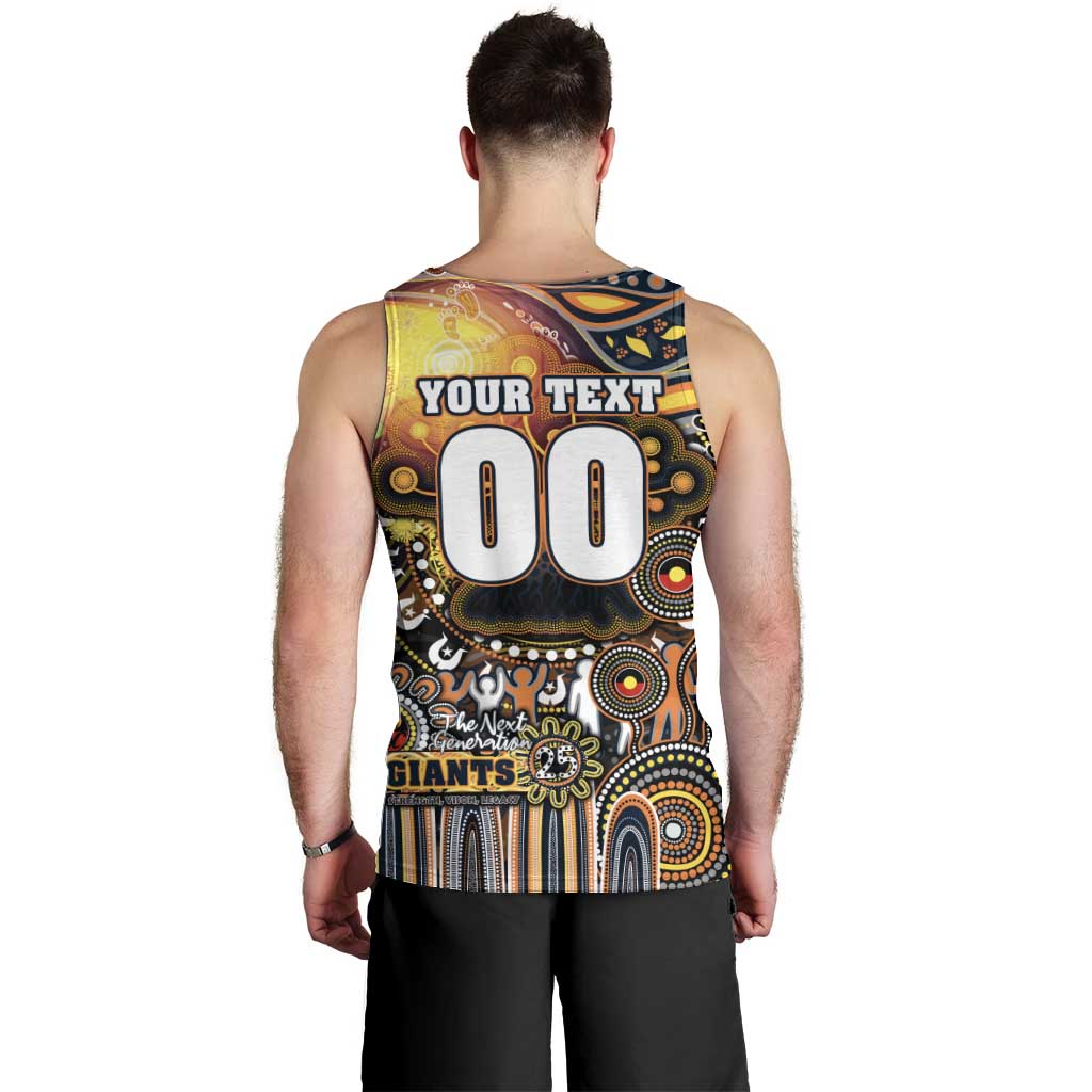 Personalised NAIDOC Week 2025 Giants Football Men Tank Top Aboriginal Dot Painting