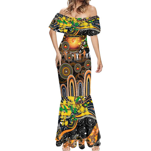 Personalised NAIDOC Week 2025 Giants Football Mermaid Dress Aboriginal Dot Painting