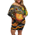 Personalised NAIDOC Week 2025 Giants Football Off Shoulder Short Dress Aboriginal Dot Painting