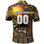 Personalised NAIDOC Week 2025 Giants Football Polo Shirt Aboriginal Dot Painting