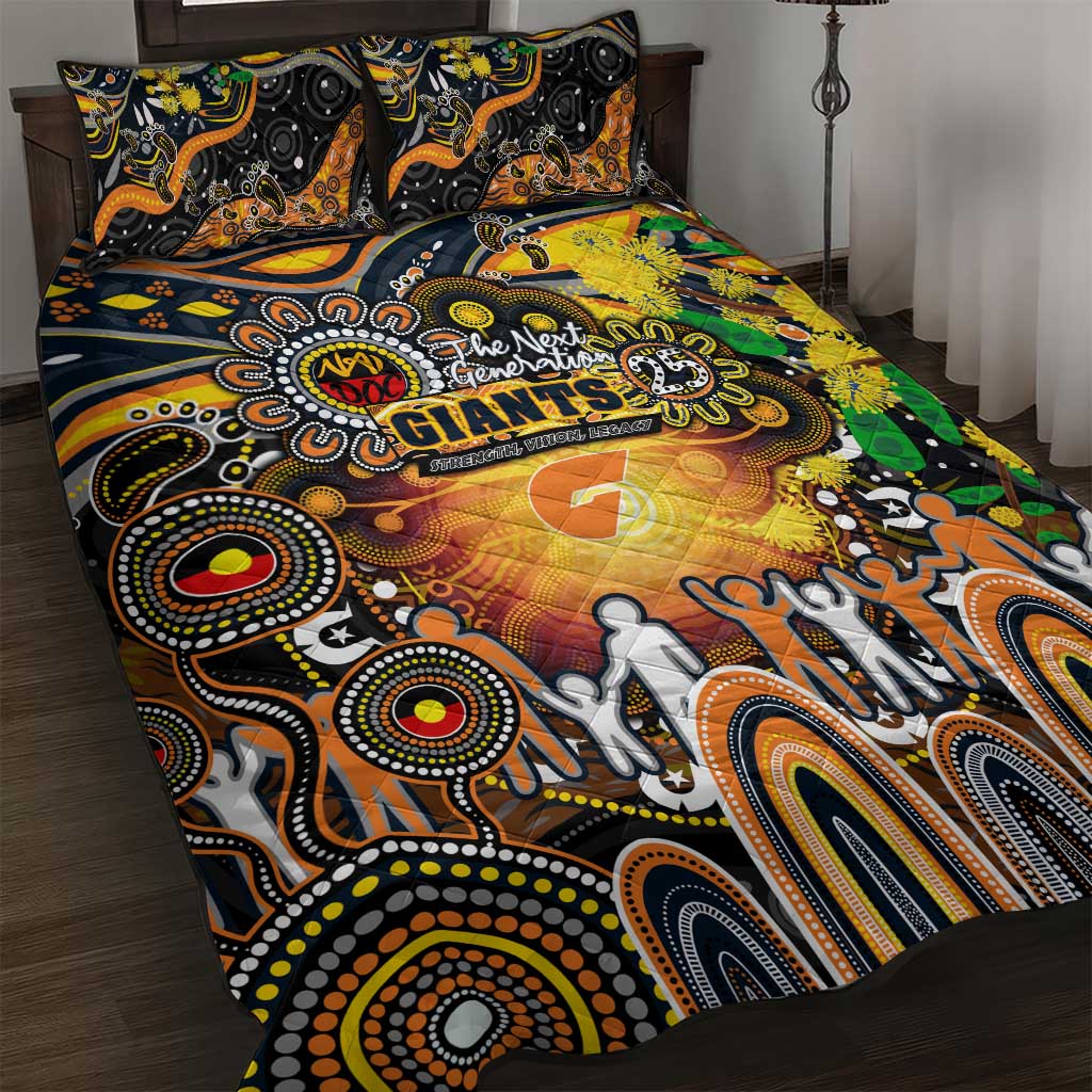 NAIDOC Week 2025 Giants Football Quilt Bed Set Aboriginal Dot Painting
