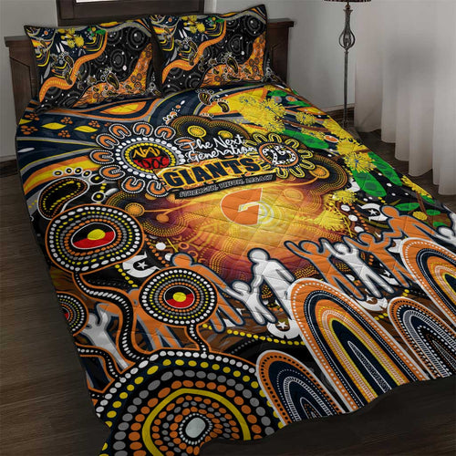NAIDOC Week 2025 Giants Football Quilt Bed Set Aboriginal Dot Painting