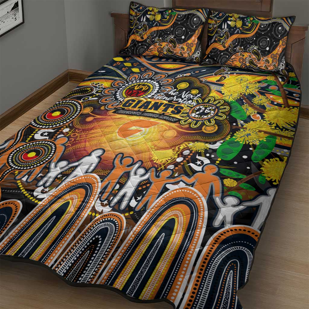 NAIDOC Week 2025 Giants Football Quilt Bed Set Aboriginal Dot Painting