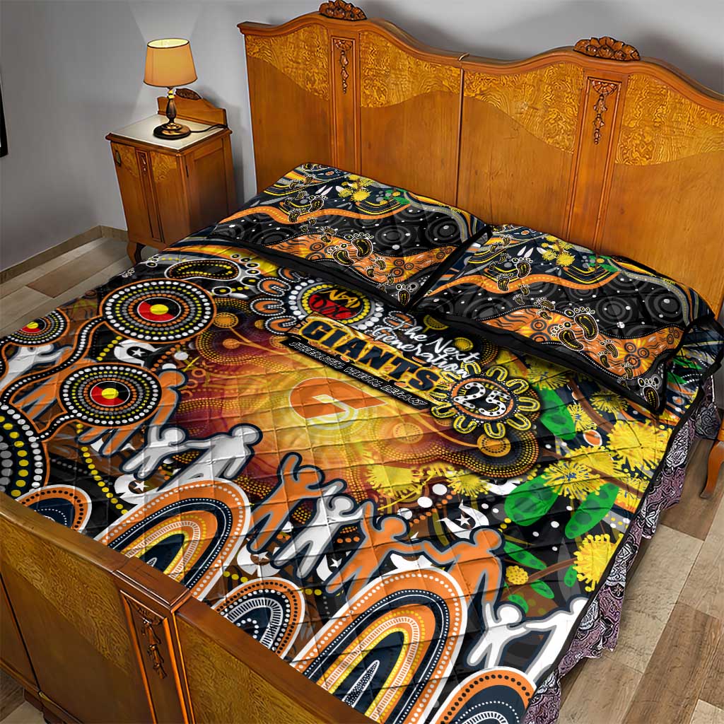 NAIDOC Week 2025 Giants Football Quilt Bed Set Aboriginal Dot Painting