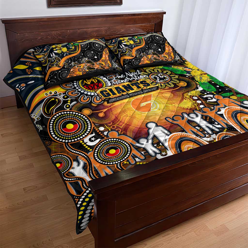 NAIDOC Week 2025 Giants Football Quilt Bed Set Aboriginal Dot Painting