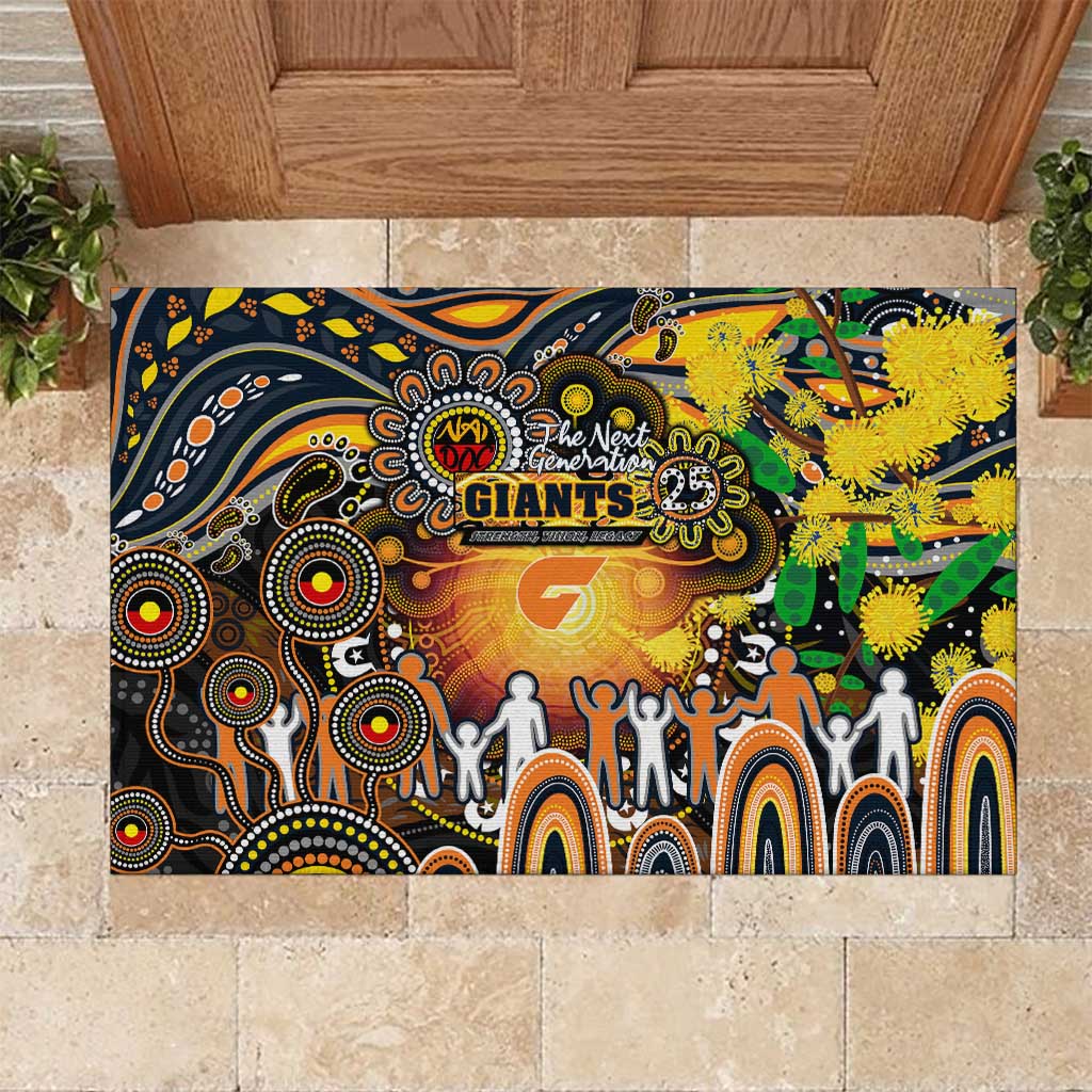 NAIDOC Week 2025 Giants Football Rubber Doormat Aboriginal Dot Painting