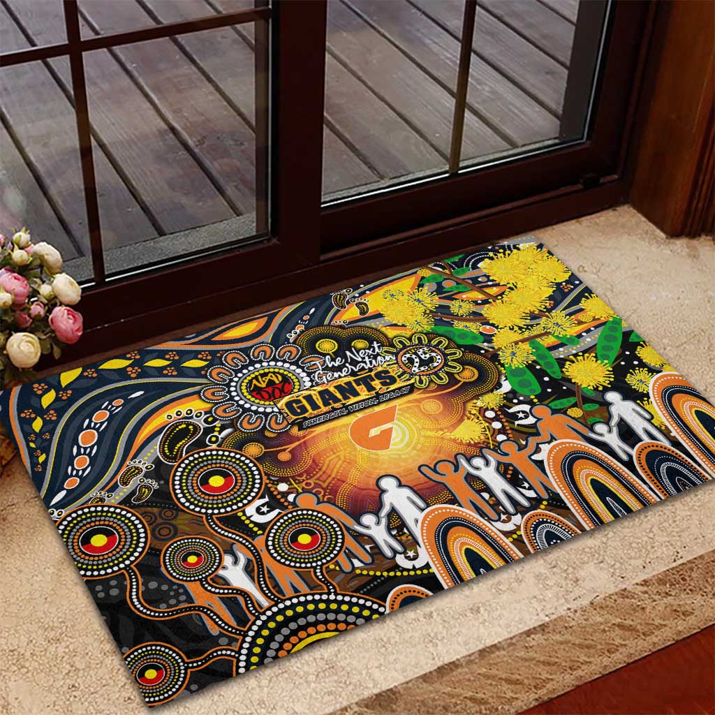 NAIDOC Week 2025 Giants Football Rubber Doormat Aboriginal Dot Painting