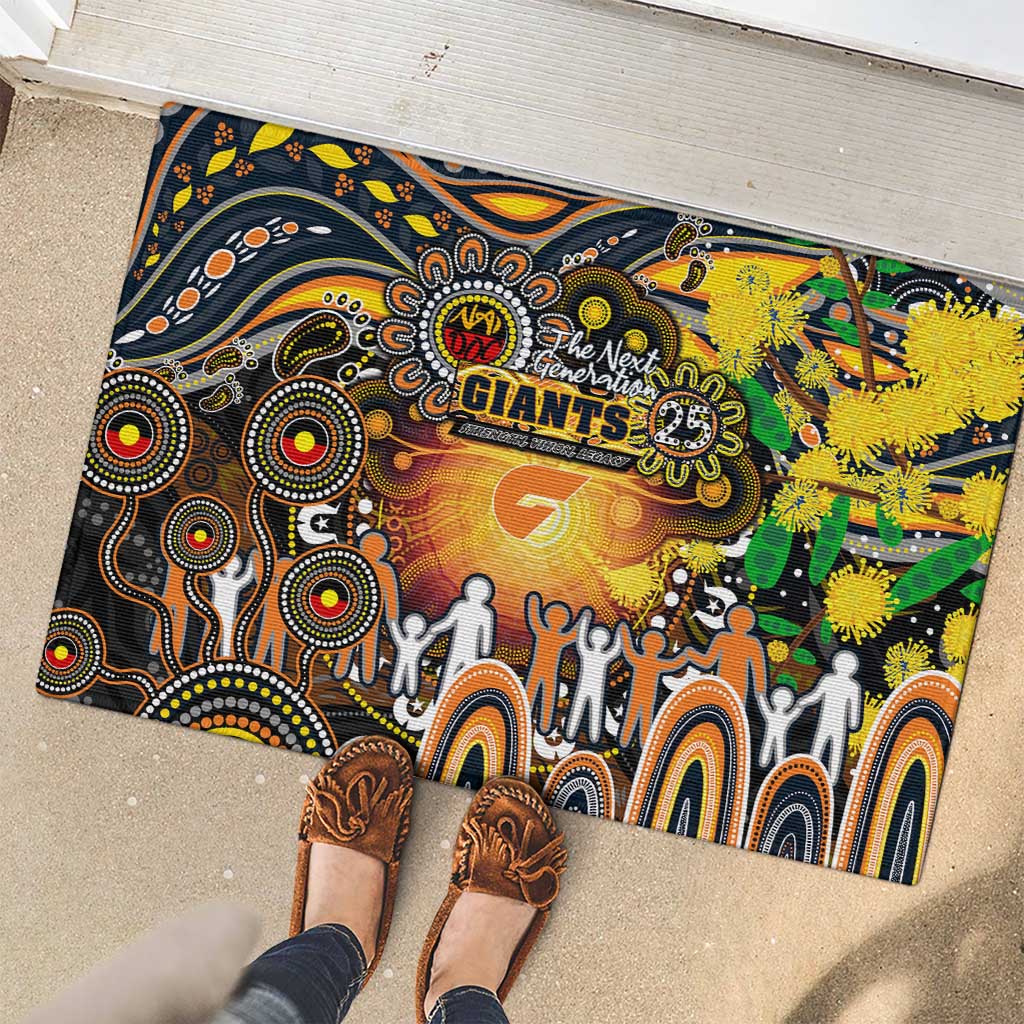 NAIDOC Week 2025 Giants Football Rubber Doormat Aboriginal Dot Painting