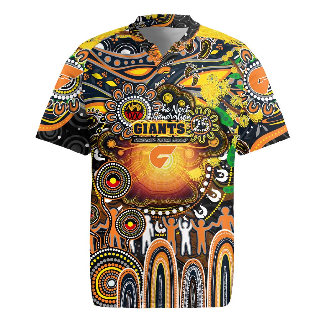 Personalised NAIDOC Week 2025 Giants Football Rugby Jersey Aboriginal Dot Painting