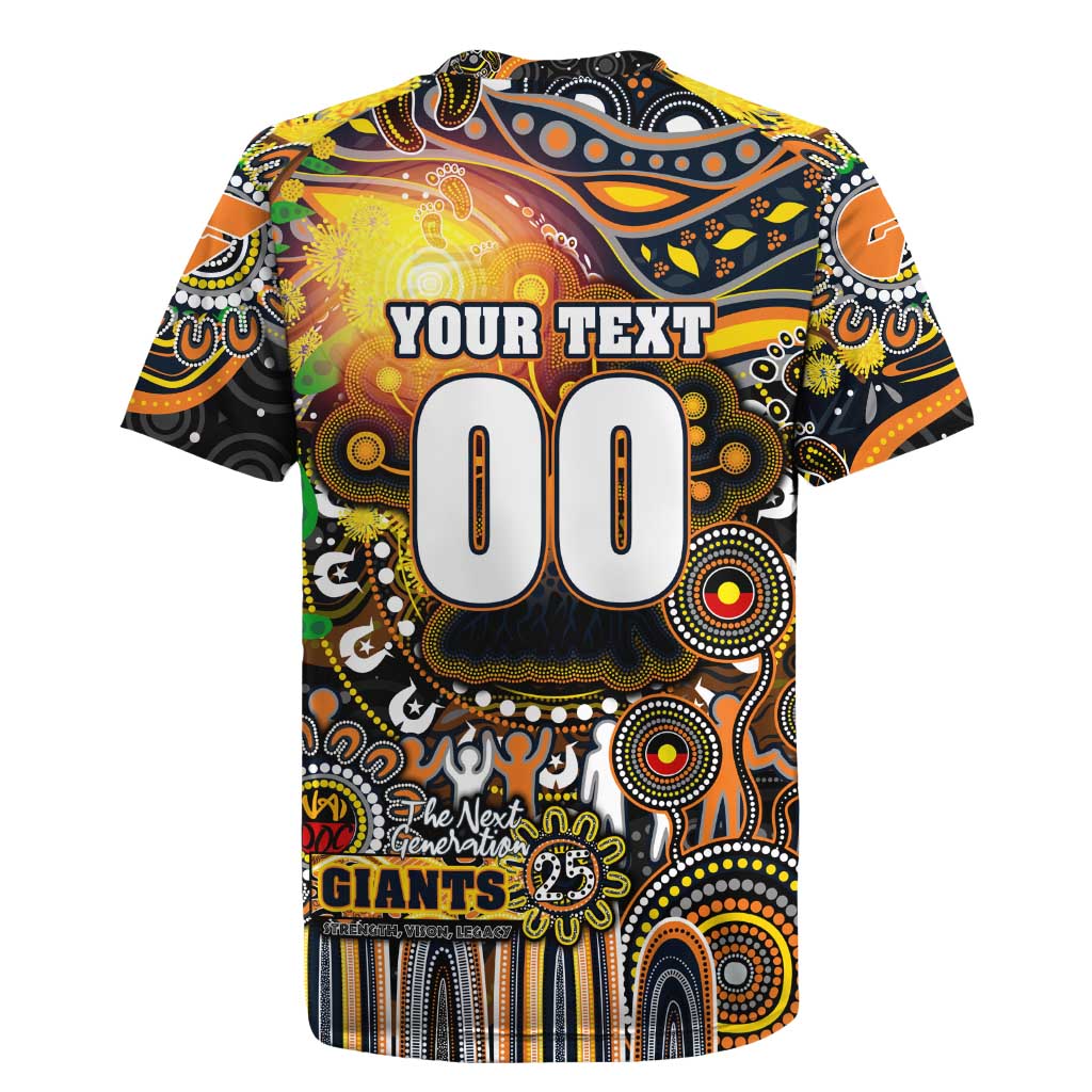 Personalised NAIDOC Week 2025 Giants Football Rugby Jersey Aboriginal Dot Painting