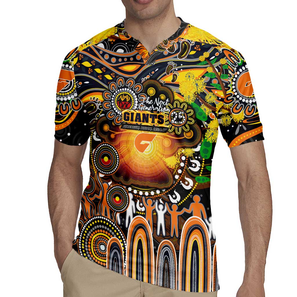 Personalised NAIDOC Week 2025 Giants Football Rugby Jersey Aboriginal Dot Painting