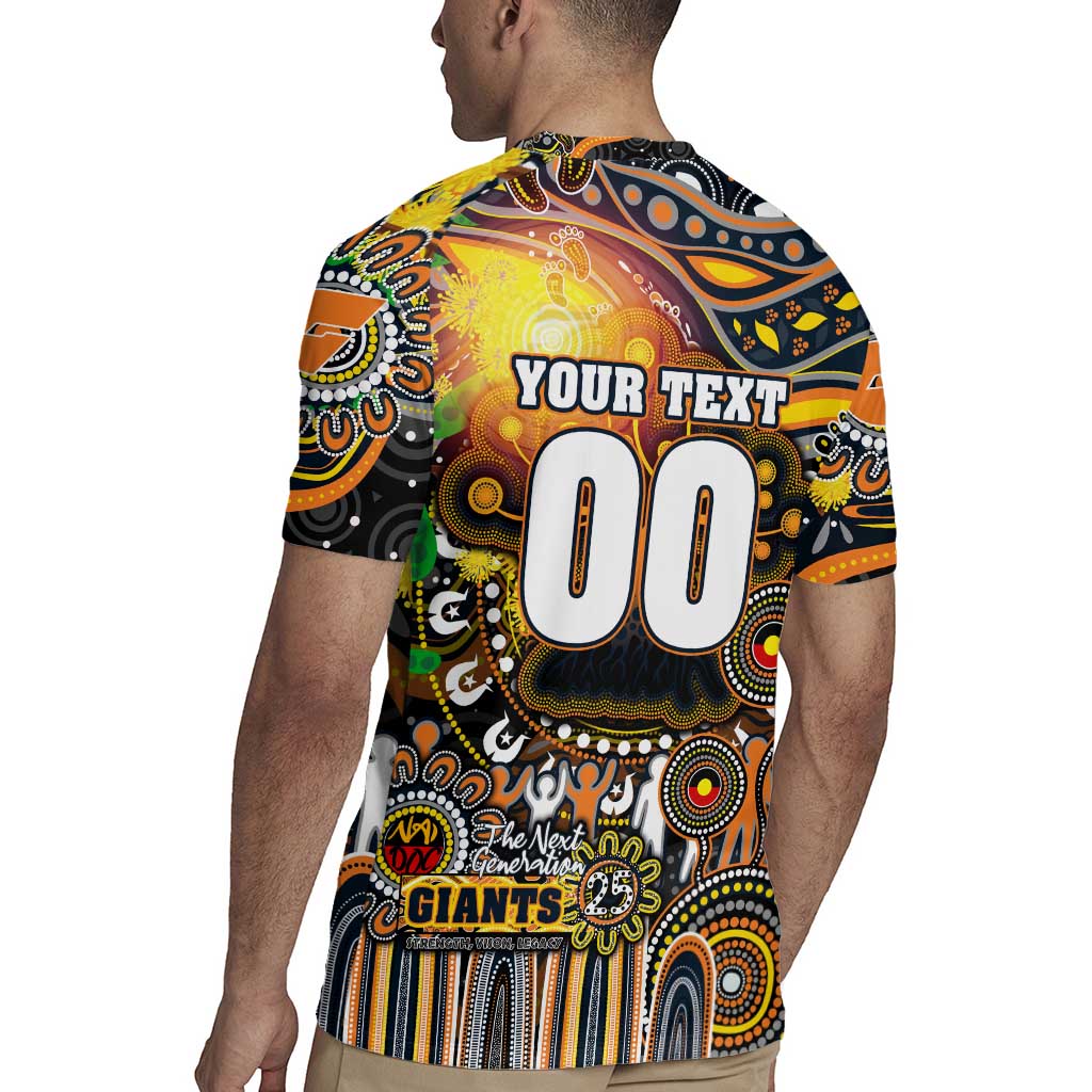 Personalised NAIDOC Week 2025 Giants Football Rugby Jersey Aboriginal Dot Painting