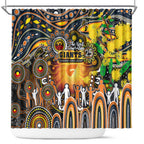 NAIDOC Week 2025 Giants Football Shower Curtain Aboriginal Dot Painting