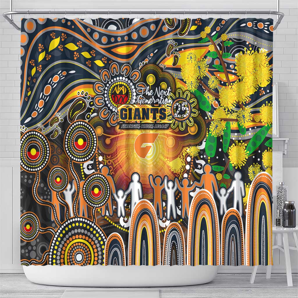 NAIDOC Week 2025 Giants Football Shower Curtain Aboriginal Dot Painting
